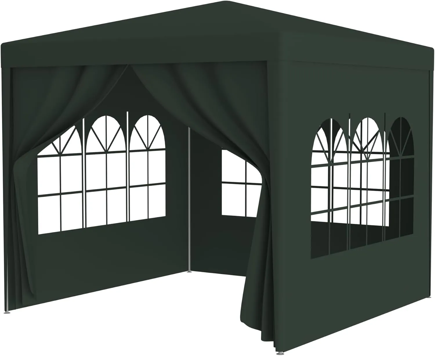 10'' Outdoor Heavy Duty Gazebo Wedding Canopy with 4 Removable Walls, Green