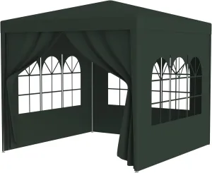 10'' Outdoor Heavy Duty Gazebo Wedding Canopy with 4 Removable Walls, Green
