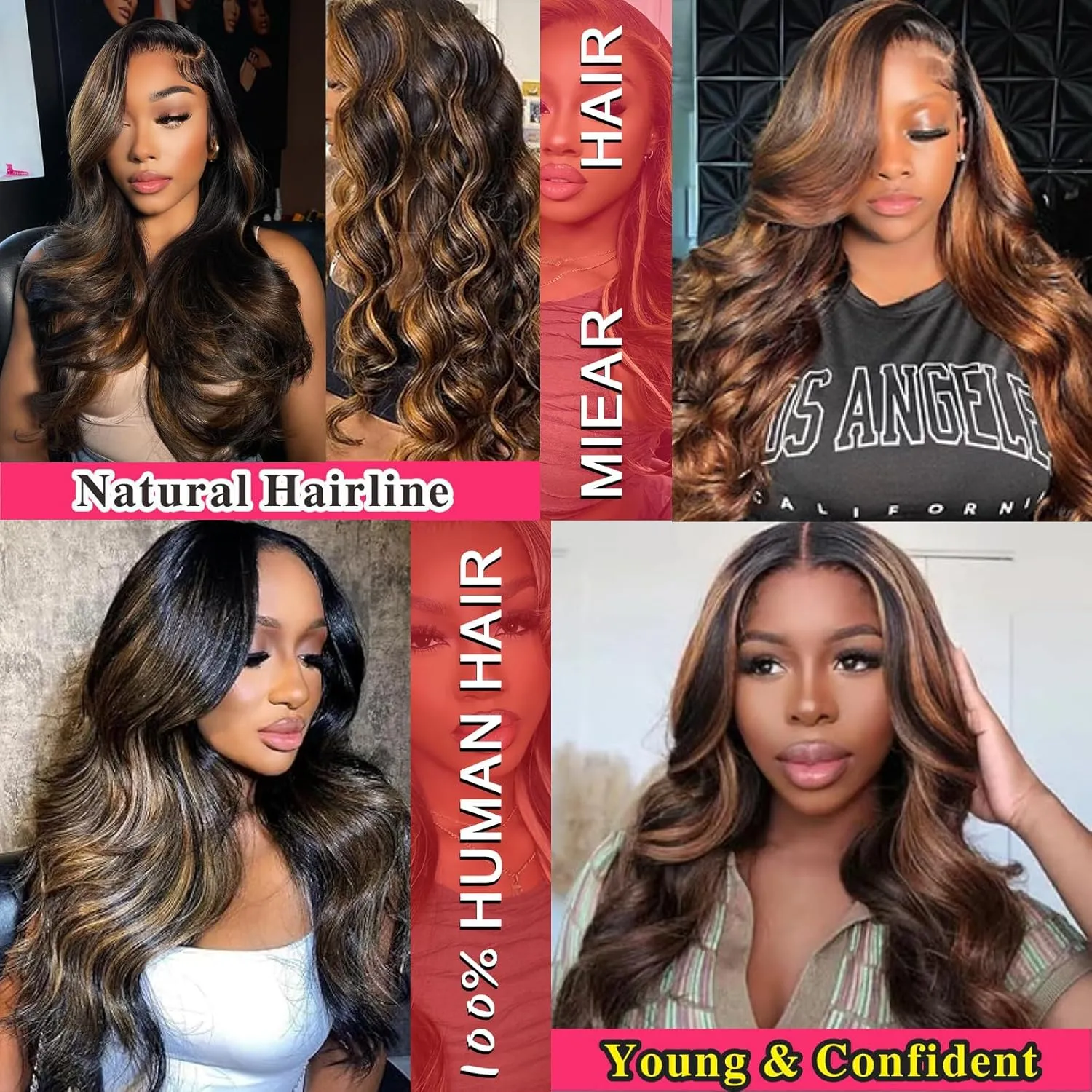 13x6 Ombre Lace Front Wig Human Hair 1B/30 Highlight Lace Front Wig Human Hair 180% Density Body Wave HD Transparent Lace Frontal Wigs Human Hair Colored Balayage Wig for Black Women 26 Inch