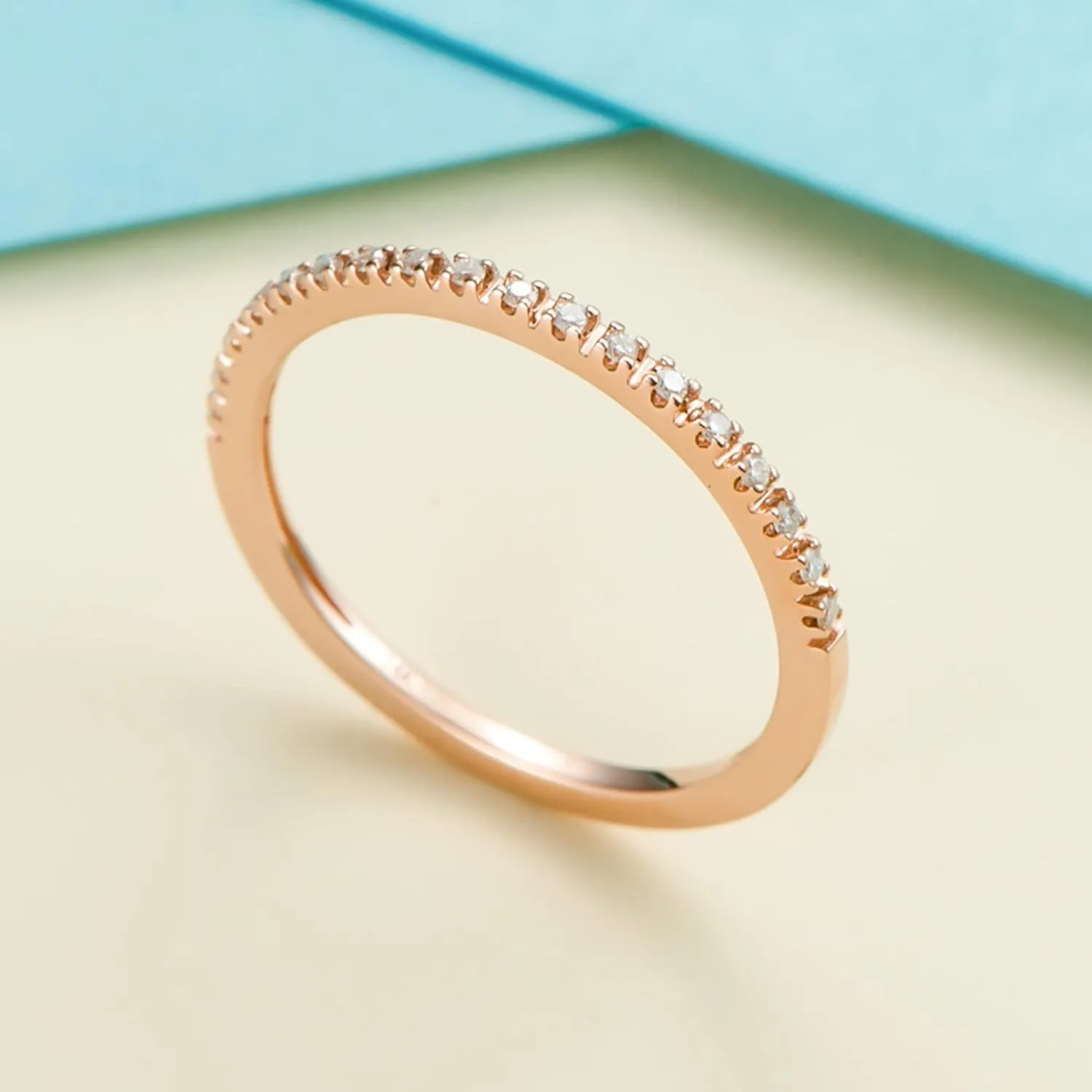 14K Gold Moissanite Rings for Women Moissanite Wedding Band 1.5mm 14K Solid Gold Eternity Wedding Band Wedding Rings for Women