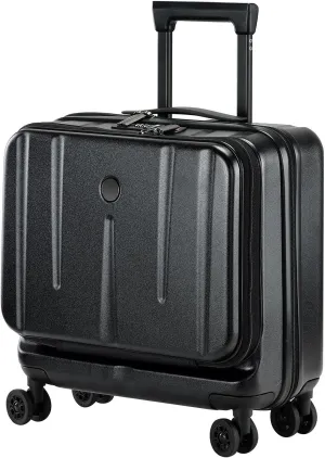 16 Inch Carry On Luggage with 2 Compartments for 14” & 15” Laptop, 16.14*8*17.12” Rolling Briefcase, Lightweight Hardshell ABS PC Suitcase with Spinner Silent Wheels, for Business Trip, Black