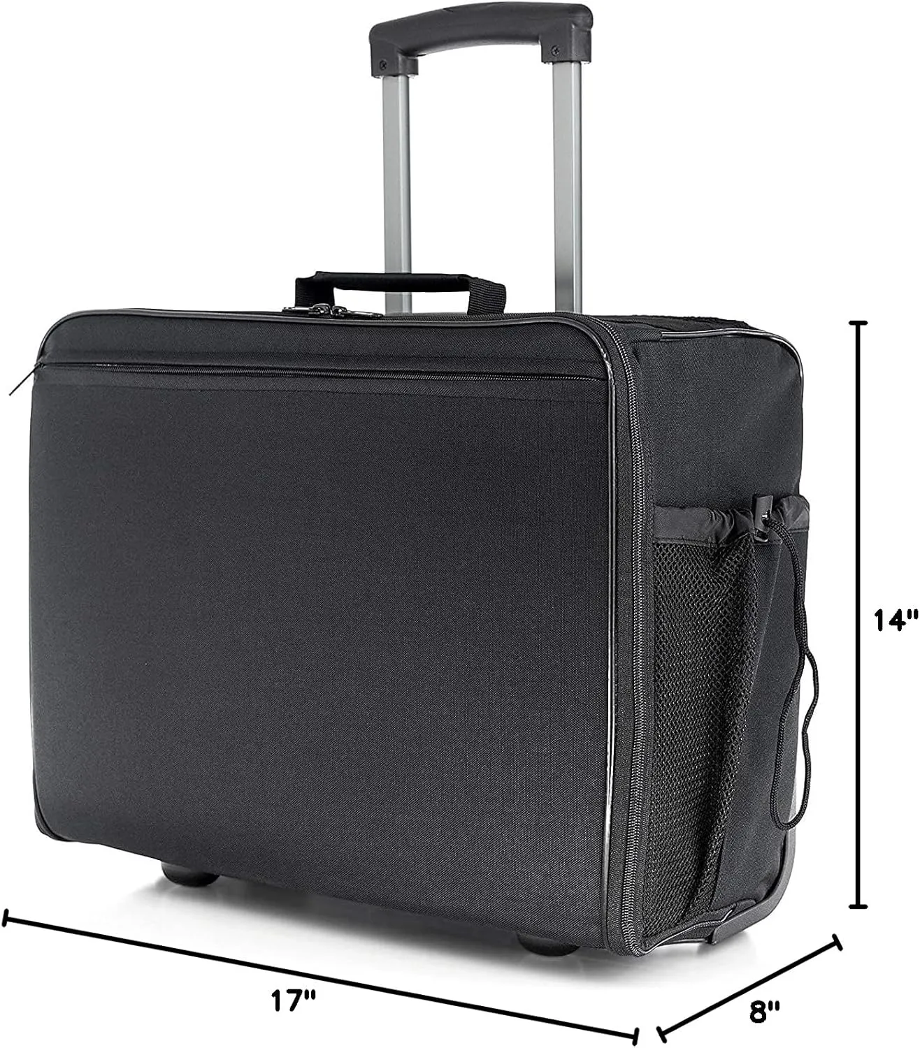 17.5" Foldable Laptop Carry-on Briefcase On Wheels, Under the Seat Personal Item Suitcase Compliant with Spirit, Frontier, American, Delta, Allegiant and More. 18x14x8 inches (45x36x20 cm)