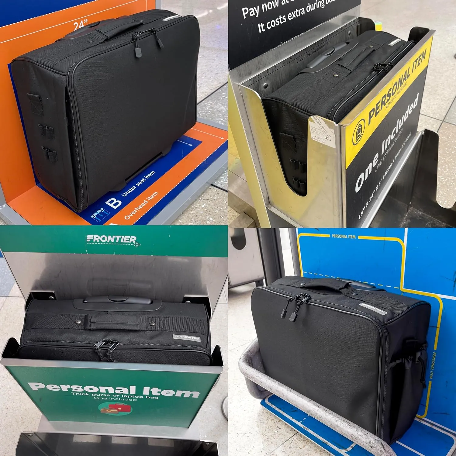 17.5" Foldable Laptop Carry-on Briefcase On Wheels, Under the Seat Personal Item Suitcase Compliant with Spirit, Frontier, American, Delta, Allegiant and More. 18x14x8 inches (45x36x20 cm)