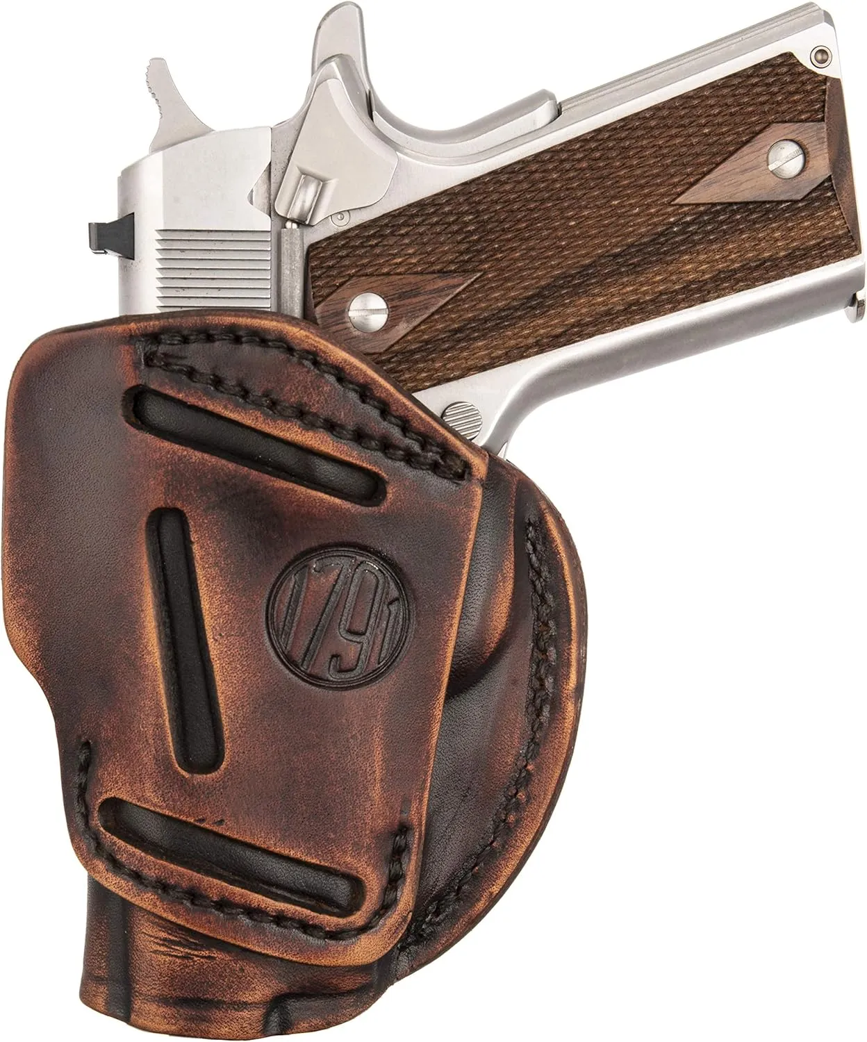 1791 Gunleather 3-Way 1911 Holster - Ambidextrous OWB CCW Leather Gun Holster - Fits All 1911 Models Sig, Colt, Kimber, Ruger, Browning, Taurus and Remmington