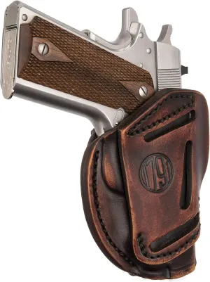 1791 Gunleather 3-Way 1911 Holster - Ambidextrous OWB CCW Leather Gun Holster - Fits All 1911 Models Sig, Colt, Kimber, Ruger, Browning, Taurus and Remmington