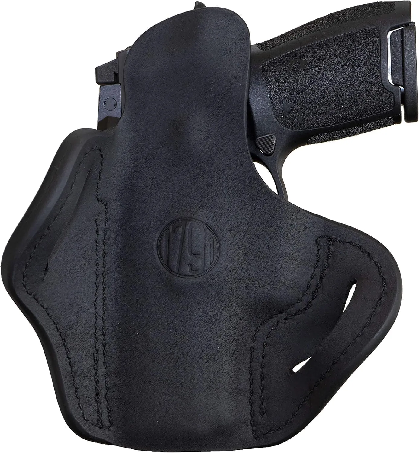 1791 GUNLEATHER P320c Optic Ready Holster - OWB CCW Leather Gun Holster for Belts - Right Handed - HK VP9sk, P2000, 45c, SIG P229c and Most compacts with Rails