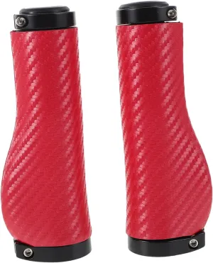 1Pair Ergonomic Shock Absorbing Handlebar Grips Hand Stitched PU Leather Cover for Bikes Non Slip Design for Comfortable Cycling Mountain Bike Handlebar Accessories