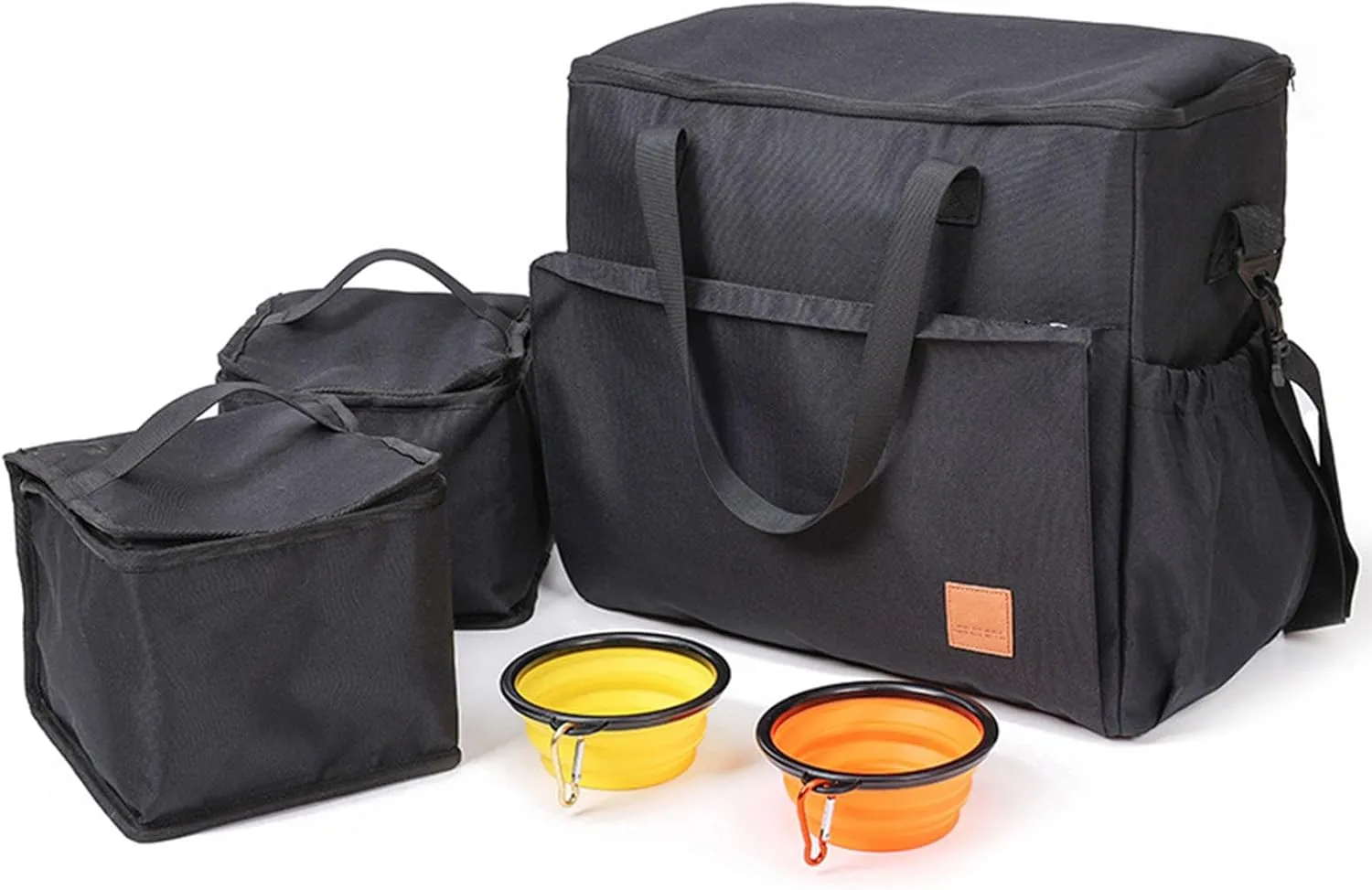1set Large Capacity Dog Bag Outdoor Dog Treat Carries Puppy Crossbody Bag with Foldable Bowl Pet Supplies