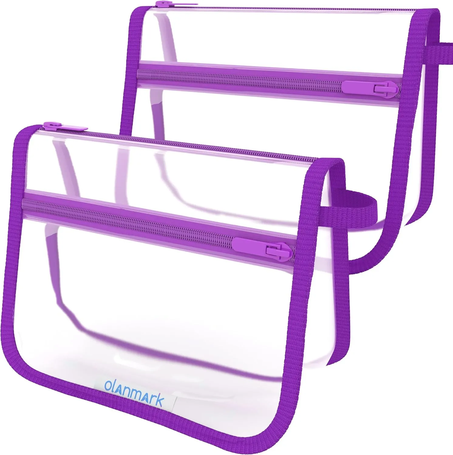 2 Pack TSA Approved Toiletry Bag - Quart Size Travel Bag for Toiletries - Reusable Clear Bag for Liquids - 311 Compliant Airplane Bag Purple
