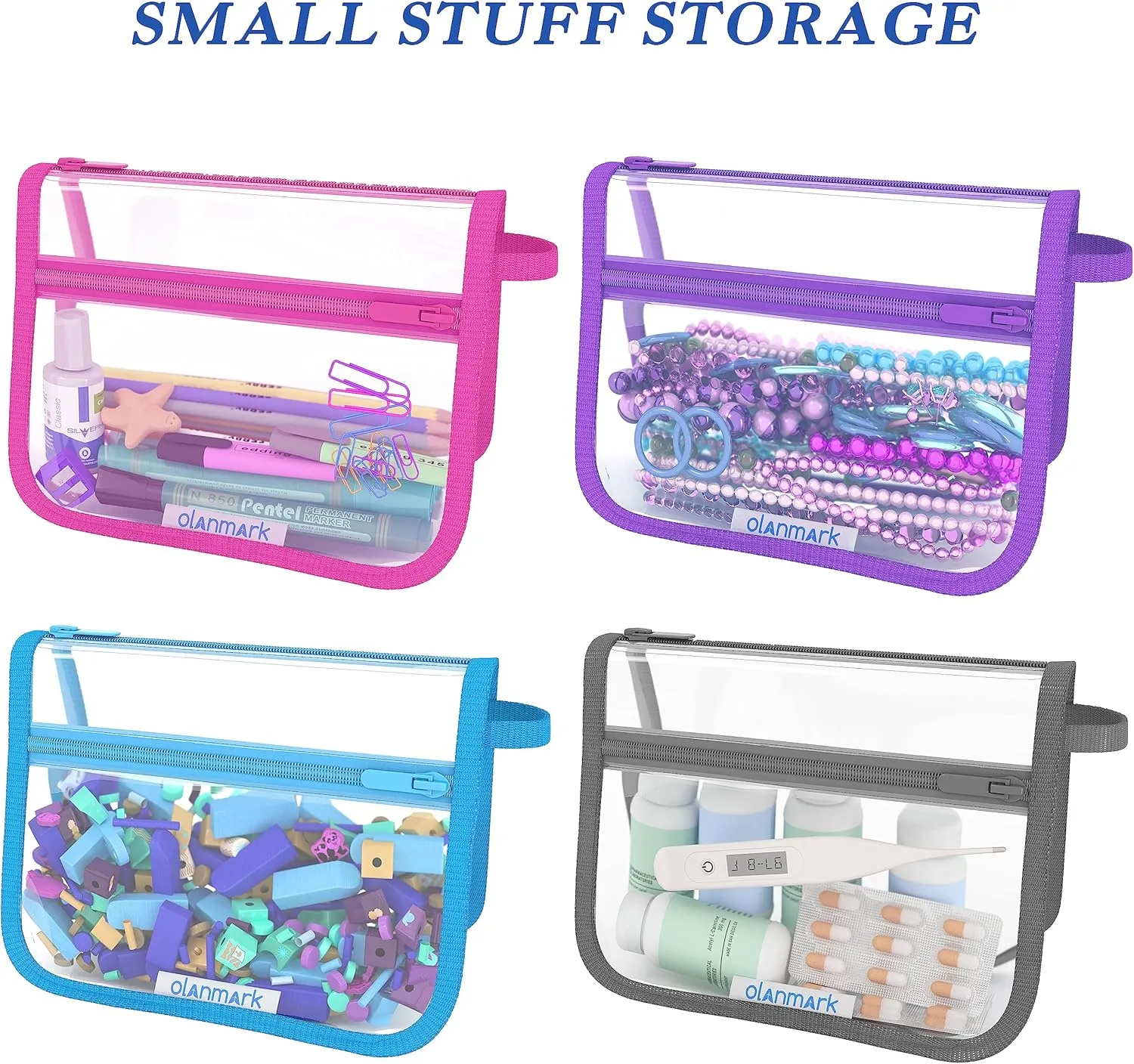 2 Pack TSA Approved Toiletry Bag - Quart Size Travel Bag for Toiletries - Reusable Clear Bag for Liquids - 311 Compliant Airplane Bag Purple