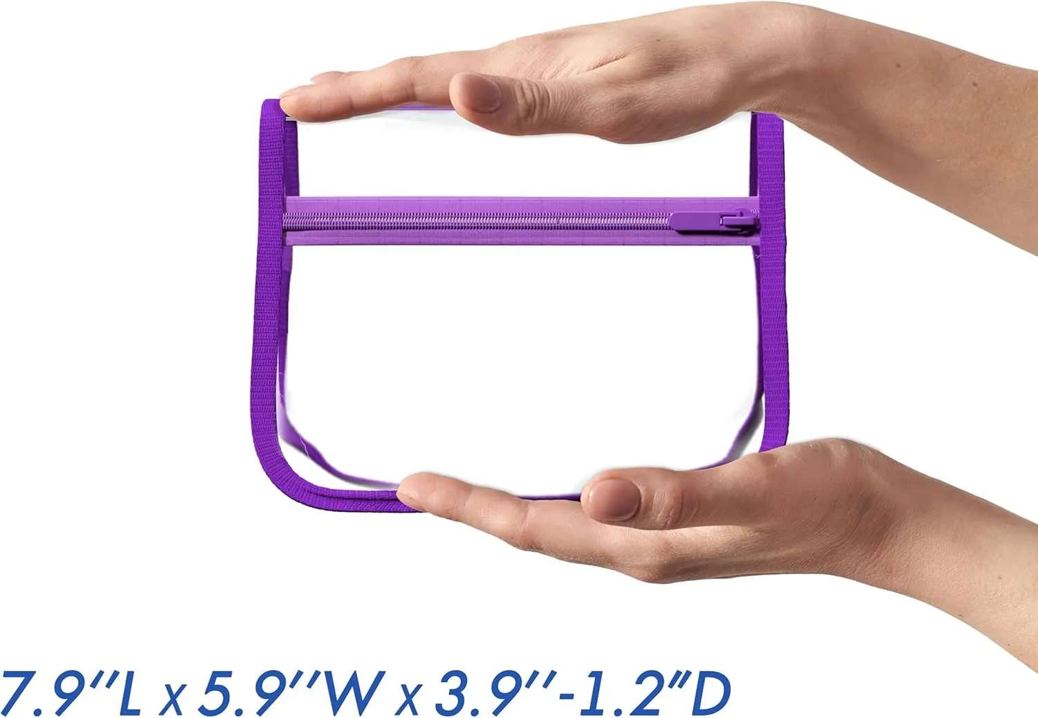 2 Pack TSA Approved Toiletry Bag - Quart Size Travel Bag for Toiletries - Reusable Clear Bag for Liquids - 311 Compliant Airplane Bag Purple