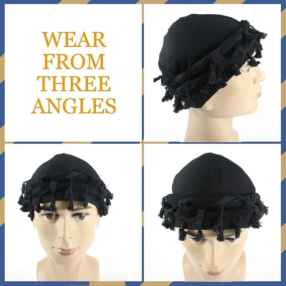 2 Pc Turban Head Wraps for Men Satin Lined Turban for Women Vintage Twist Velvet Durags Gifts