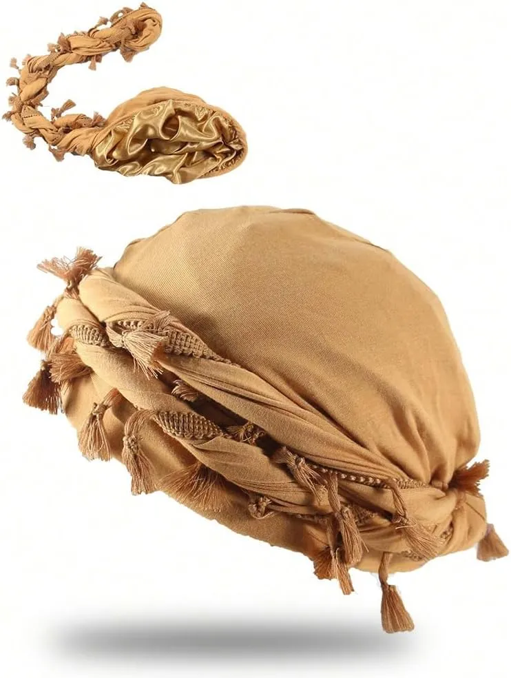 2 Pc Turban Head Wraps for Men Satin Lined Turban for Women Vintage Twist Velvet Durags Gifts
