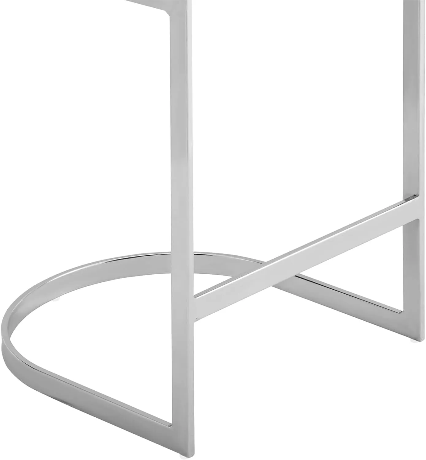 26-Inch Bar Stools, Counter Height Bar Stools with Back, Modern Counter Stools with Steel U-Shaped Base, Upholstered PU Leather Barstool for Kitchen Counter Island, White