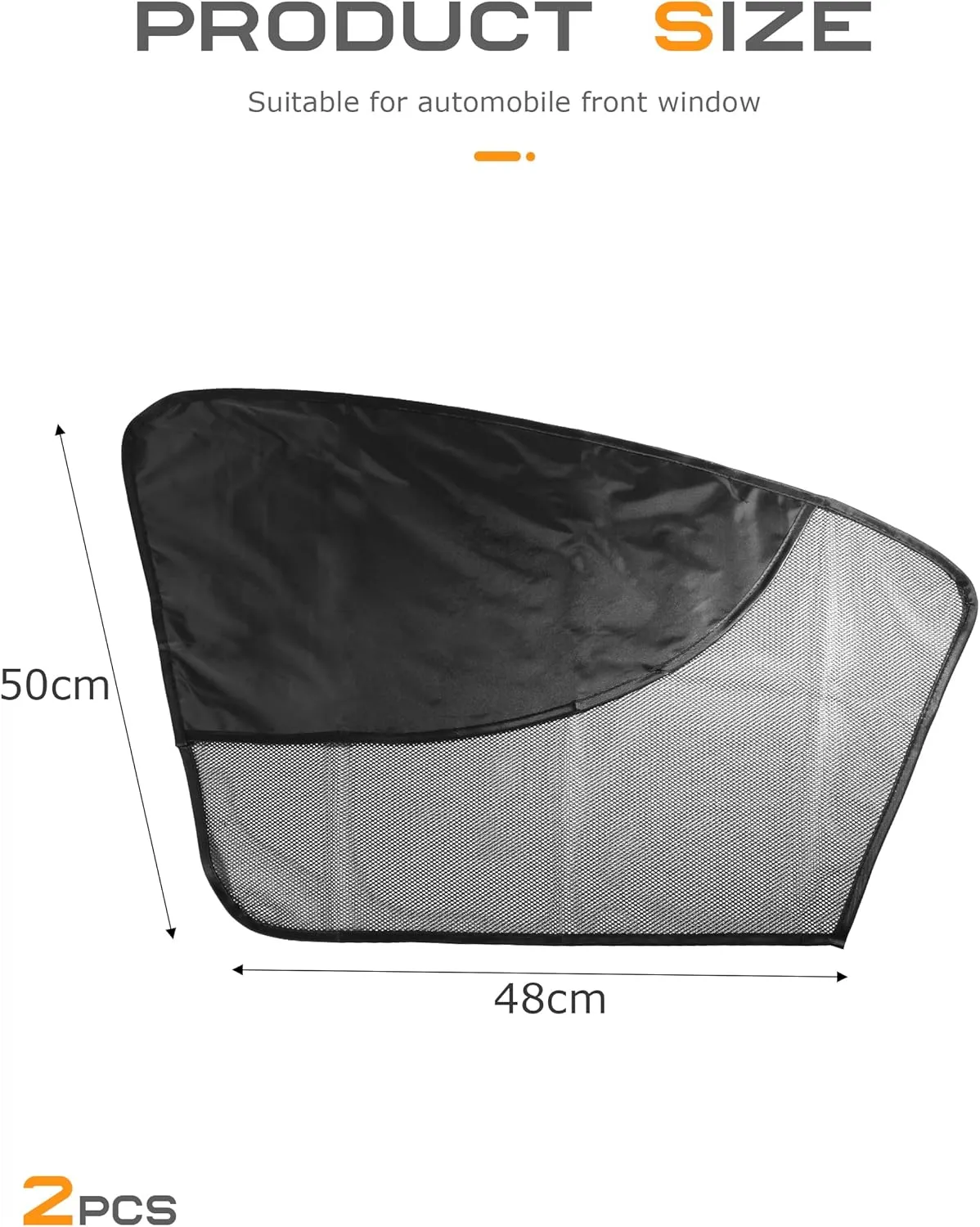 2PCS Car Window Shades,Side Window Sun Shade,Car Accessories Magnetic Double Layer Cars Windows Screen Mesh with Semi-Shading,Automotive Windows Sunshades,Fits Most Cars (Front Window)