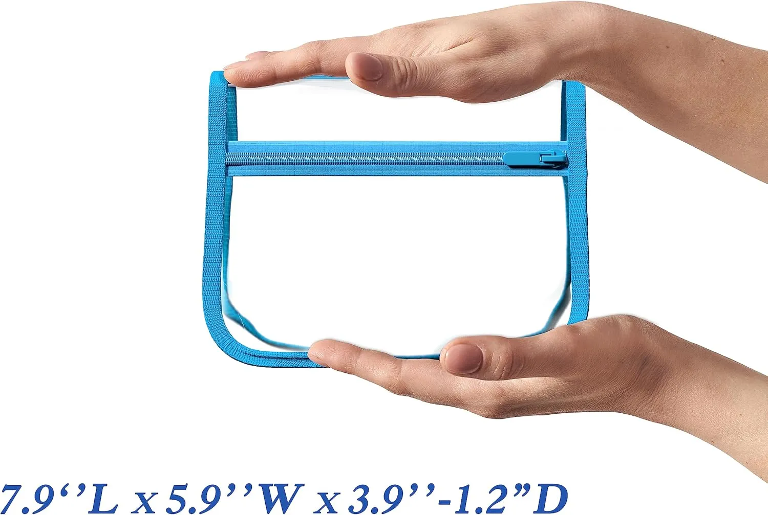 3 Pack TSA Approved Toiletry Bag - Quart Size Travel Bag for Toiletries - Reusable Clear Bag for Liquids - 311 Compliant Airplane Bag Blue