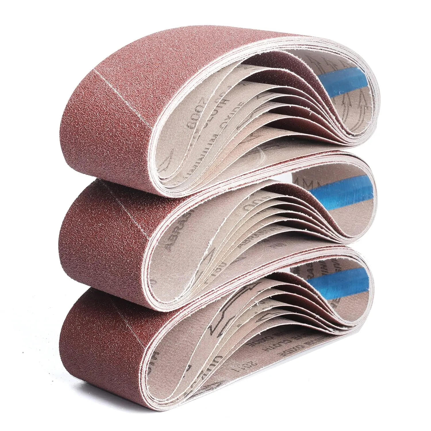 3×18 Inch Belt Sander Sanding Belt, 21 Pack Belt Sander Paper 40/60/80/120/180/240/400 Grits Assortment Aluminum Oxide Sanding Belts for Belt Sander Knife Sharpening Wood Metal Polishing