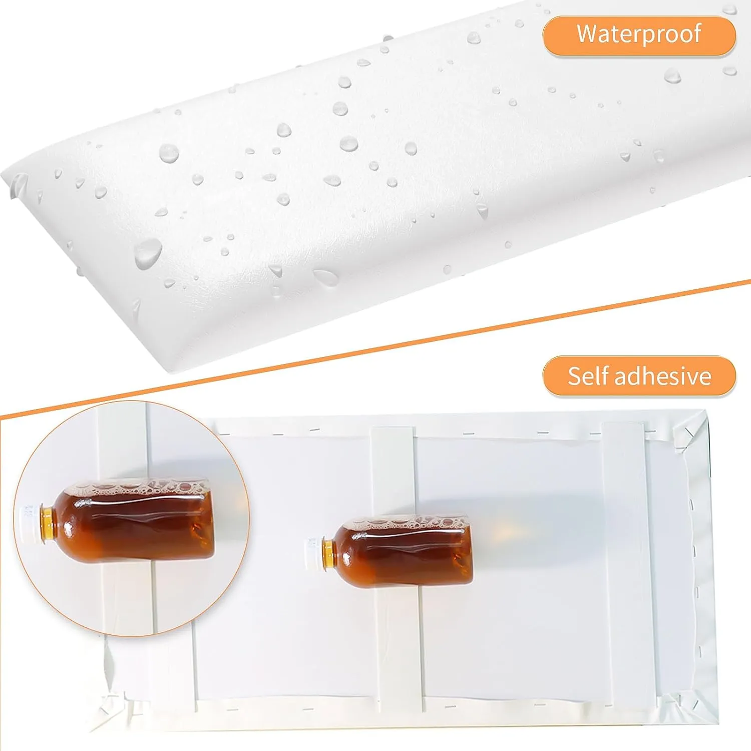 3D Anti-Collision Wall Padding for Kids, White Peel and Stick Headboard Pack of 4 Panels Sized 7.8" x 15.7", Self-Adhesive Panels for Bedroom/Living Room Upholstered Wall