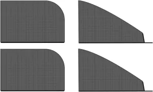 4 PCS Side Window Sunshade, Dual-Layer Design Ventilatable Breathable Heat-Insulating Privacy Cover, Mesh Window Free Lifting Dust and Sun Protection Cover, Universal for SUVs (Black)