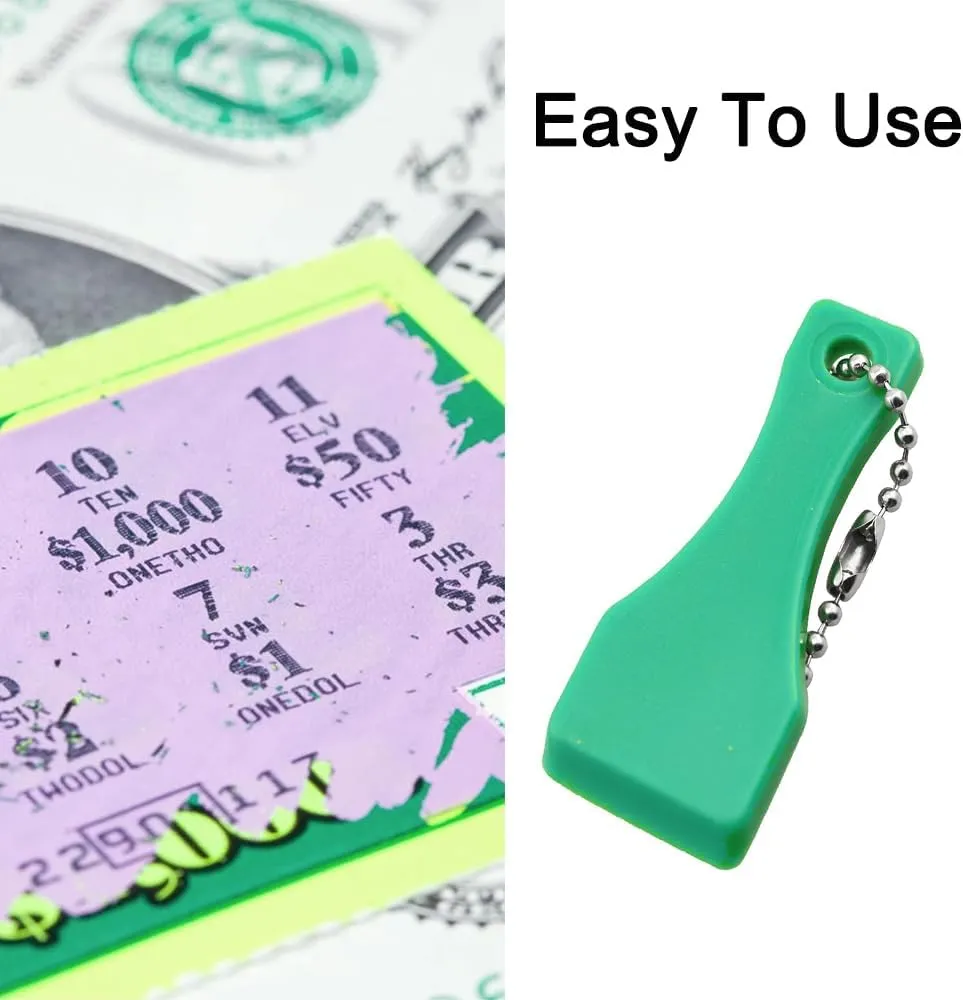 70 Pack Plastic Keychain Lotto Scratcher Small Lottery Ticket Scratcher Tools Label Sticker Remover Tool Scraper for Lottery Ticket Portable (7 Mix Colors)
