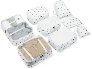 8 Set Packing Cubes for Suitcases - Travel Luggage Packing Organizers with Shoe Bag, Toiletry Bag, Laundry Bag (Cactus)