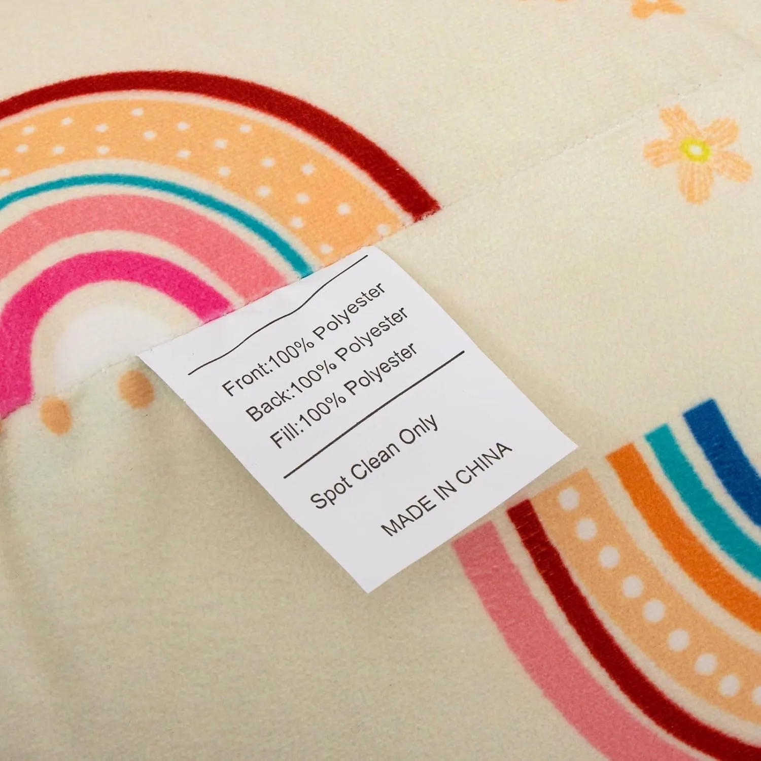 A Nice Night Kids Back Reading Pillow for Reading and Watching TV Bed Pillow, Cartoon Love Hearts Flowers and Grass Printed，with Matching Cushion Cover
