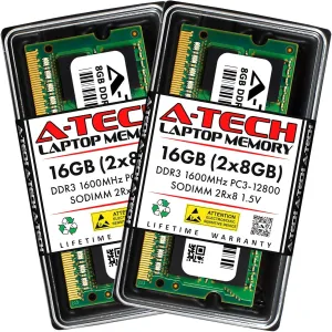 A-Tech 16GB Kit (2x8GB) Memory RAM for HP/Compaq Probook 6460B - DDR3 1600MHz PC3-12800 Non ECC SO-DIMM 2Rx8 1.5V - Laptop & Notebook