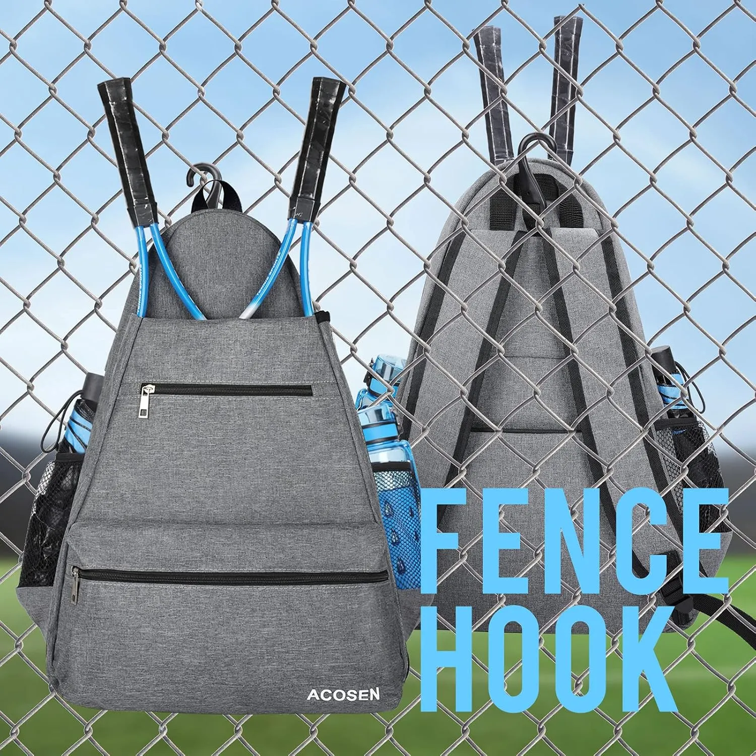 ACOSEN Tennis Bag Tennis Backpack - Large Tennis Bags for Women and Men to Hold Tennis Racket,Pickleball Paddles, Badminton Racquet, Squash Racquet,Balls and Other Accessories