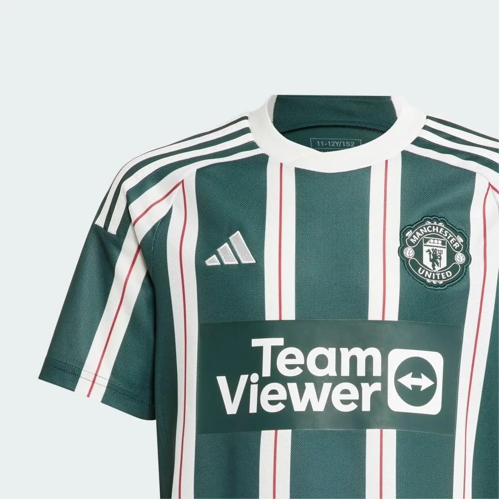 adidas Manchester United 23/24 Youth Away Jersey - Classic Design with AEROREADY Technology and Sustainable Materials