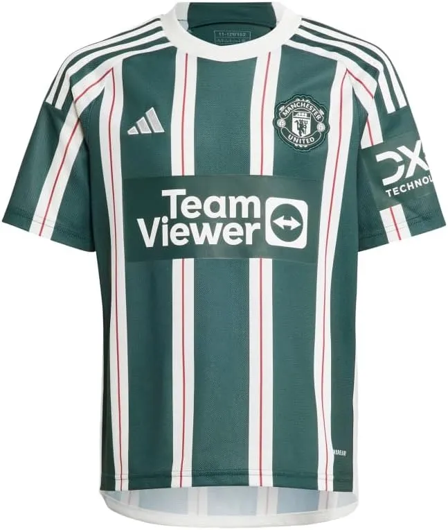 adidas Manchester United 23/24 Youth Away Jersey - Classic Design with AEROREADY Technology and Sustainable Materials