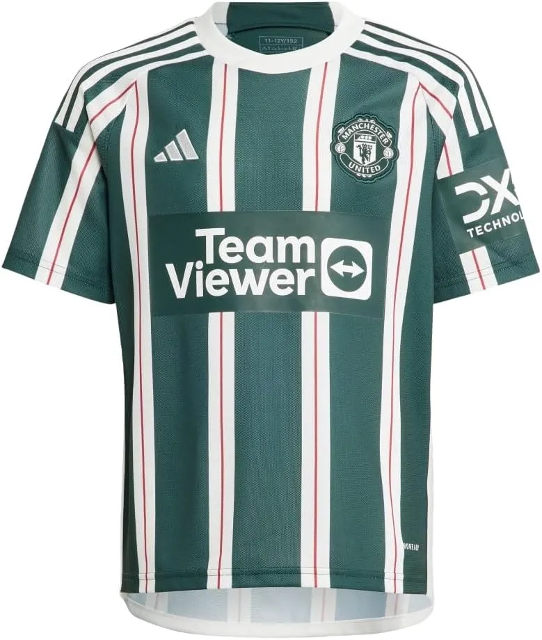 adidas Manchester United 23/24 Youth Away Jersey - Classic Design with AEROREADY Technology and Sustainable Materials