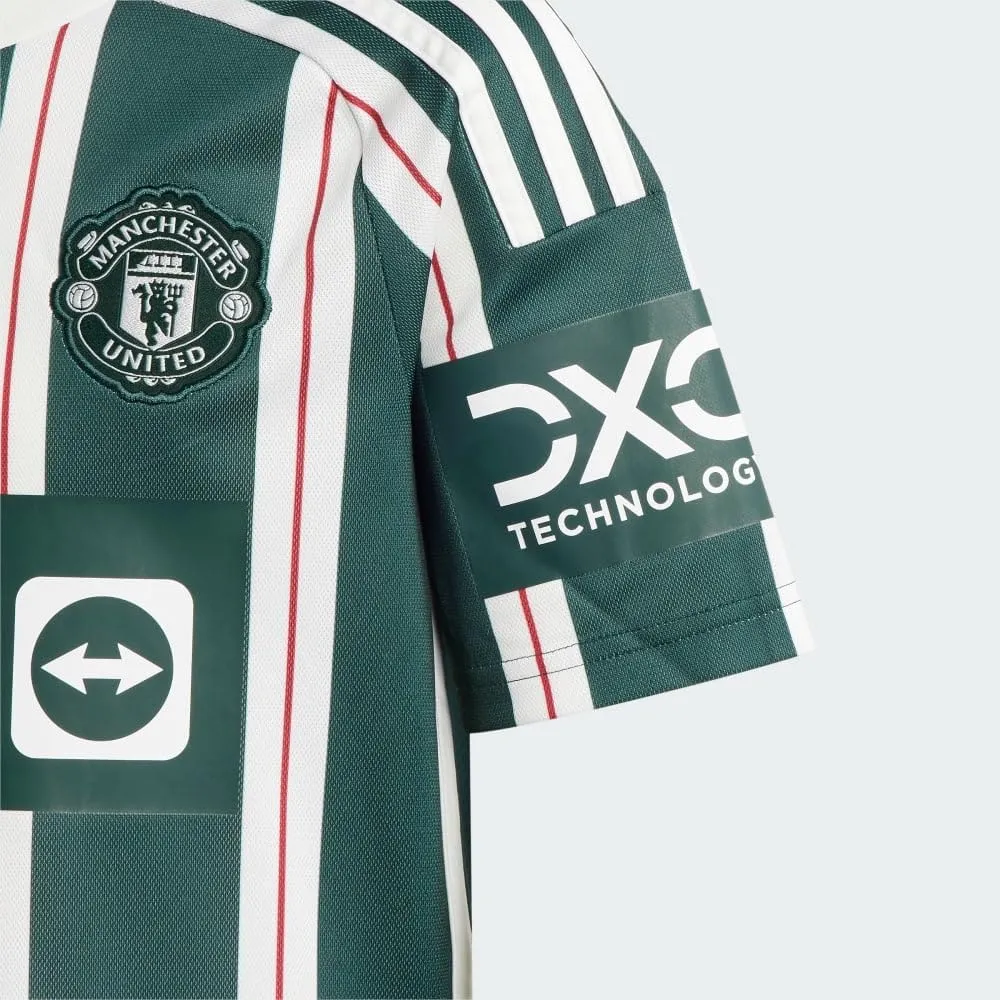 adidas Manchester United 23/24 Youth Away Jersey - Classic Design with AEROREADY Technology and Sustainable Materials