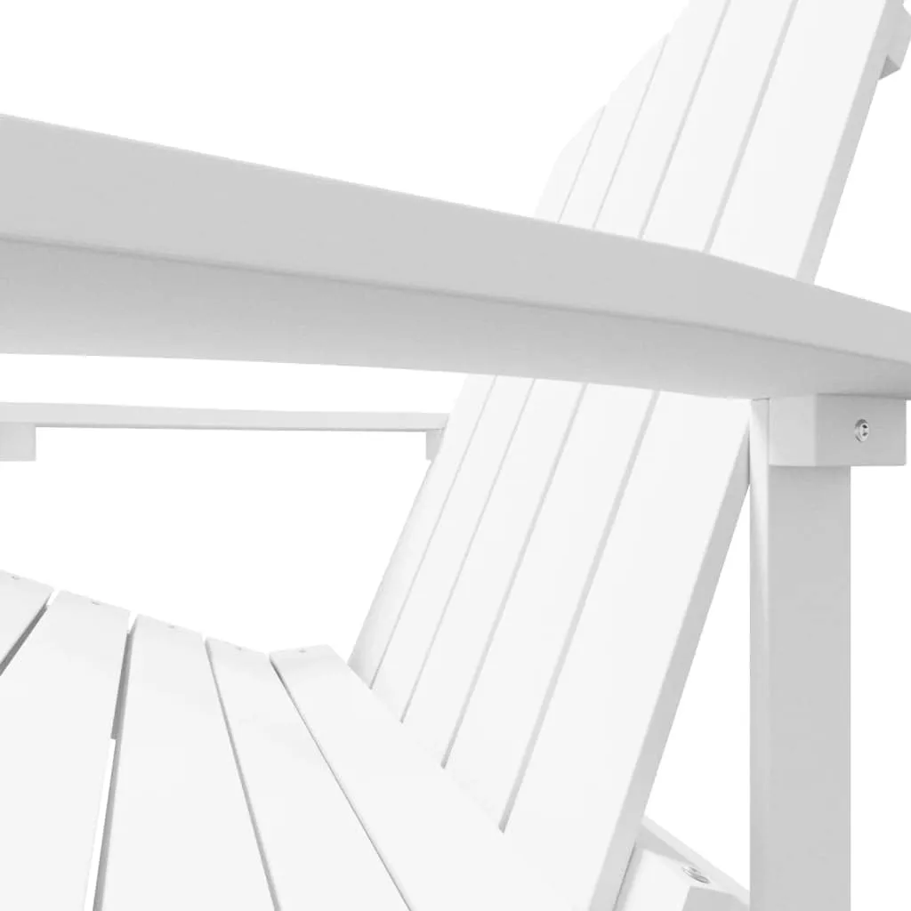 Adirondack Chair with Detachable Footstool HDPE White Outdoor Patio Furniture Durable Weather-Resistant Lounge Chair for Backyard, Poolside, and Camping