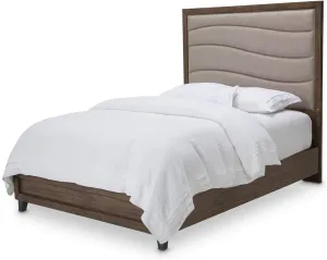 Aico Amini Del Mar Sound 5 PC E King Panel Bedroom Set w 2 Nightstand in Boardwalk