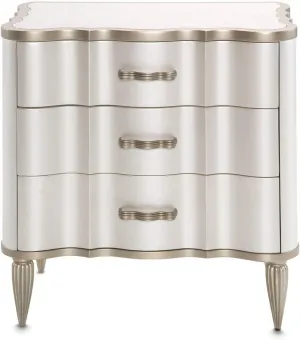 Aico Amini London Place Nightstand in Creamy Pearl