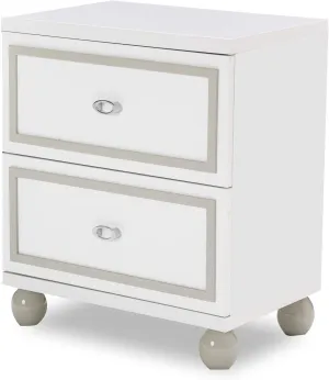 Aico Amini Sky Tower Nightstand in White Cloud