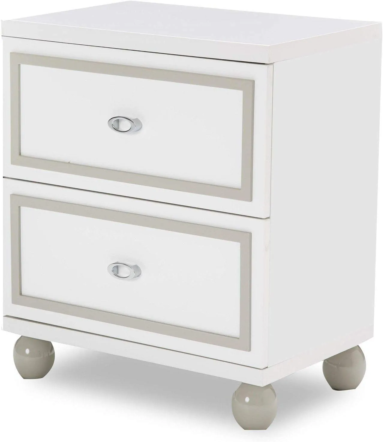 Aico Amini Sky Tower Nightstand in White Cloud