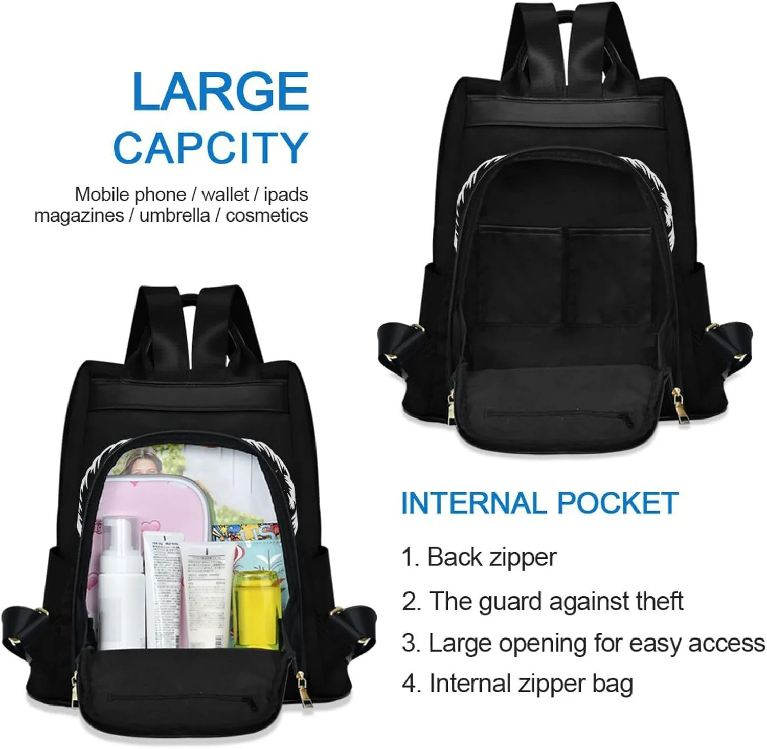 ALAZA Skeleton Skull Love Heart Backpack Purse for Women Travel Casual Daypack College Bookbag Work Business Ladies Shoulder Bag