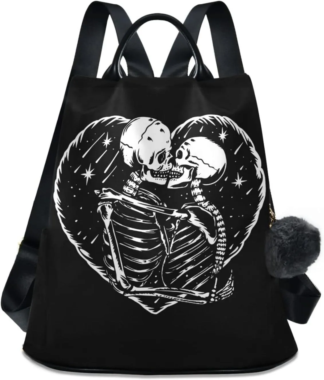 ALAZA Skeleton Skull Love Heart Backpack Purse for Women Travel Casual Daypack College Bookbag Work Business Ladies Shoulder Bag