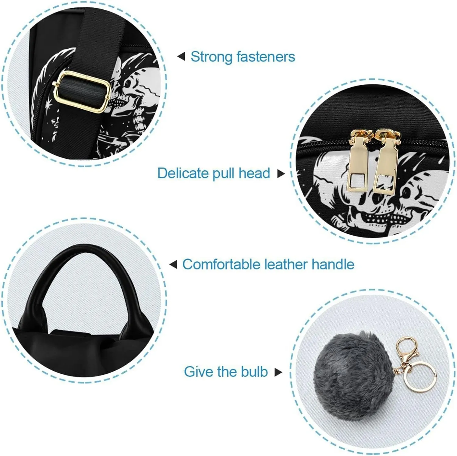 ALAZA Skeleton Skull Love Heart Backpack Purse for Women Travel Casual Daypack College Bookbag Work Business Ladies Shoulder Bag