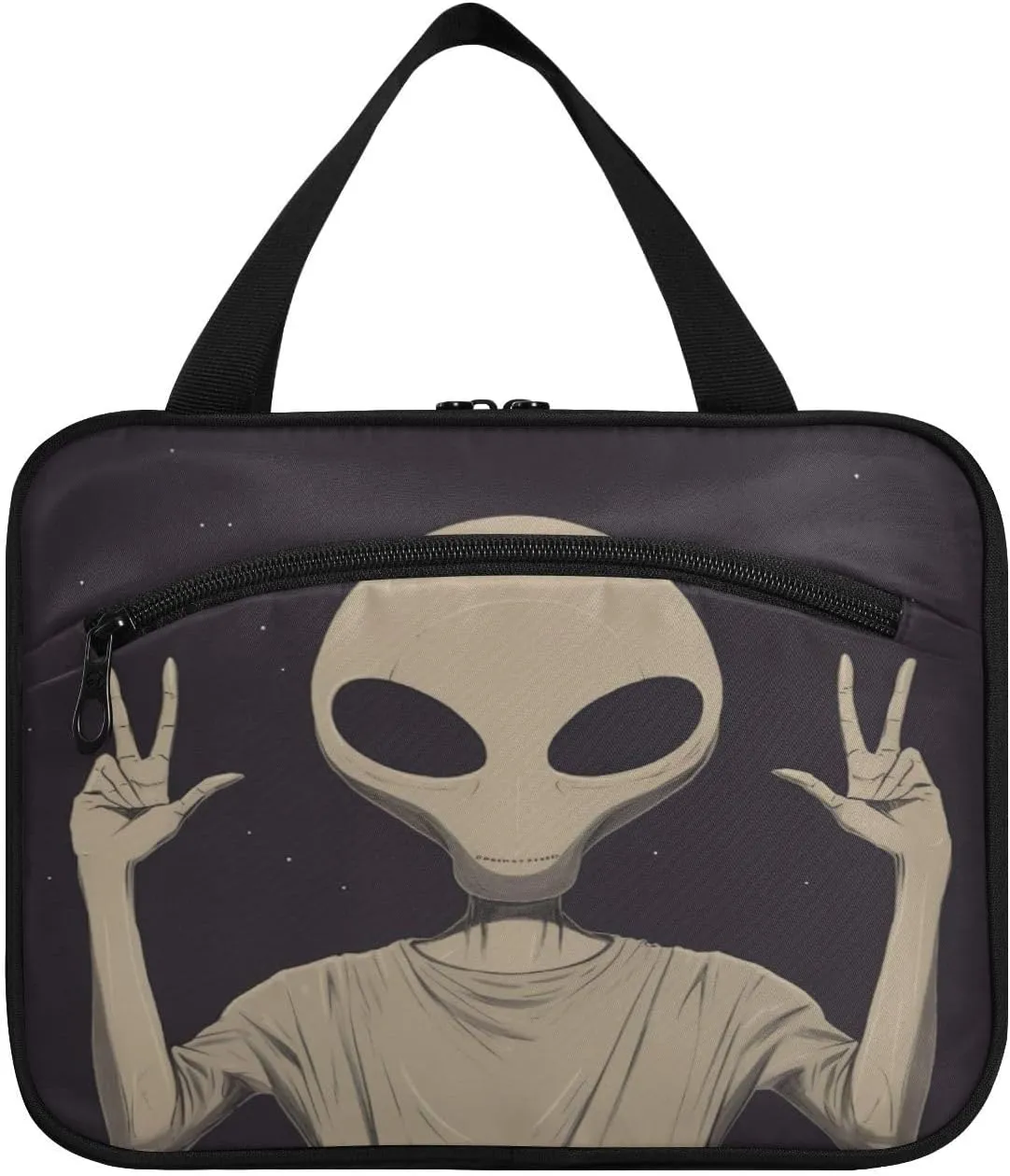 Alien Toiletry Bag with Hanging Hook Portable Wateproof Travel Makeup Organizer for Cosmetics Shampoo Bathroom- M