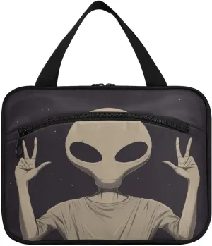 Alien Toiletry Bag with Hanging Hook Portable Wateproof Travel Makeup Organizer for Cosmetics Shampoo Bathroom- M