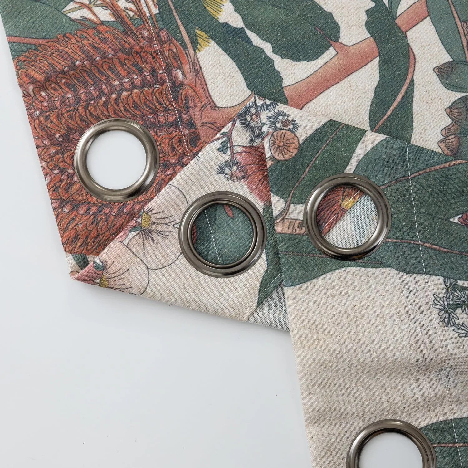 ALIGOGO Linen Floral Curtains for Living Room - 96 inches Long Botanical Print Boho Exotic Themed Tropical Spring/Summer Light Filtering Anthropologie Curtains Grommet 2 Pieces 50" W x 96" L