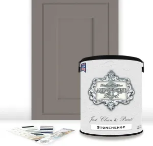 ALL-IN-ONE Paint, Durable cabinet and furniture paint. Built in primer and top coat, no sanding needed. Includes our 30 featured color card - Stonehenge, Gallon