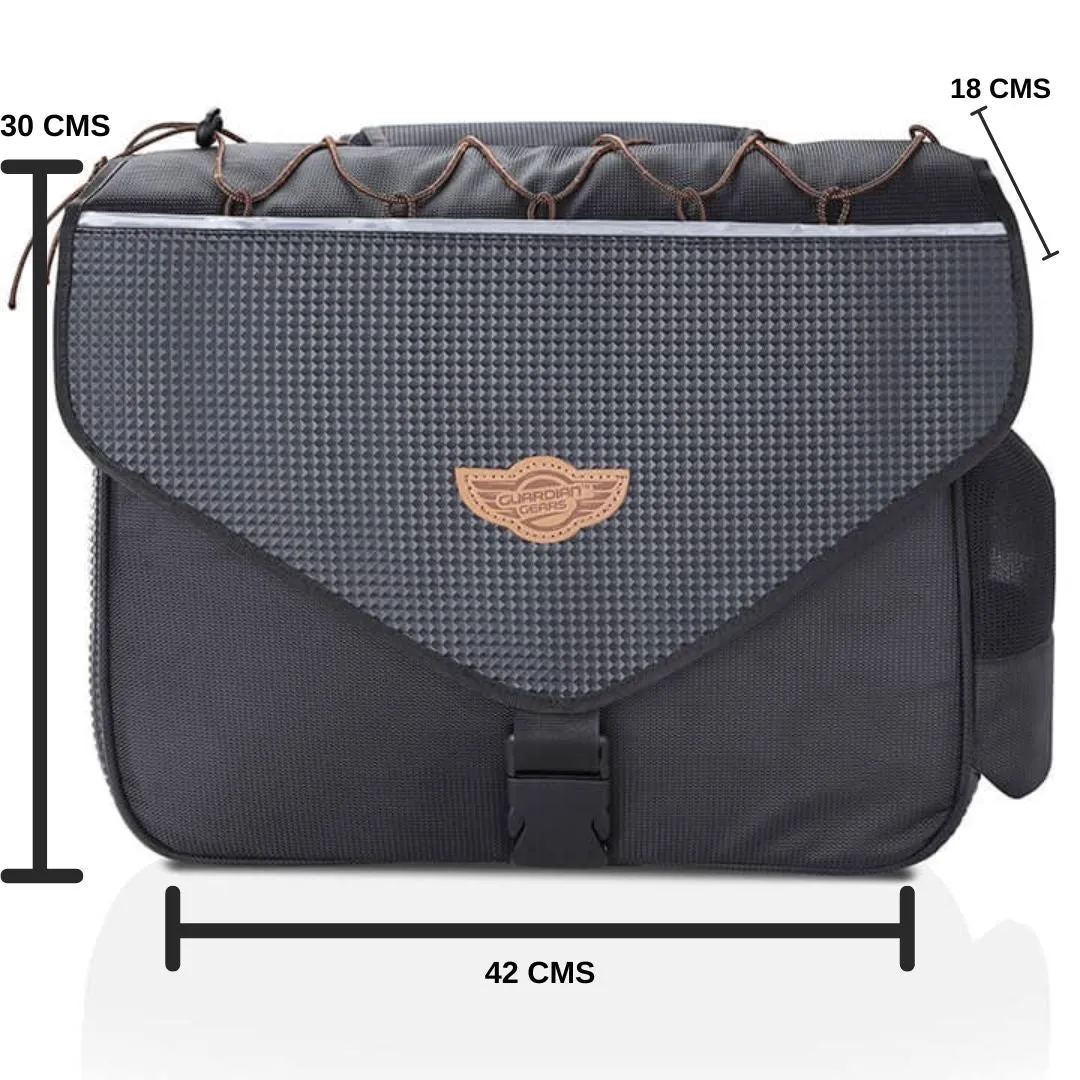 Alpha Semi Hard Waterproof Cruise Panniers by Guardian Gears (For Straight Exhausts) (60Ltrs)
