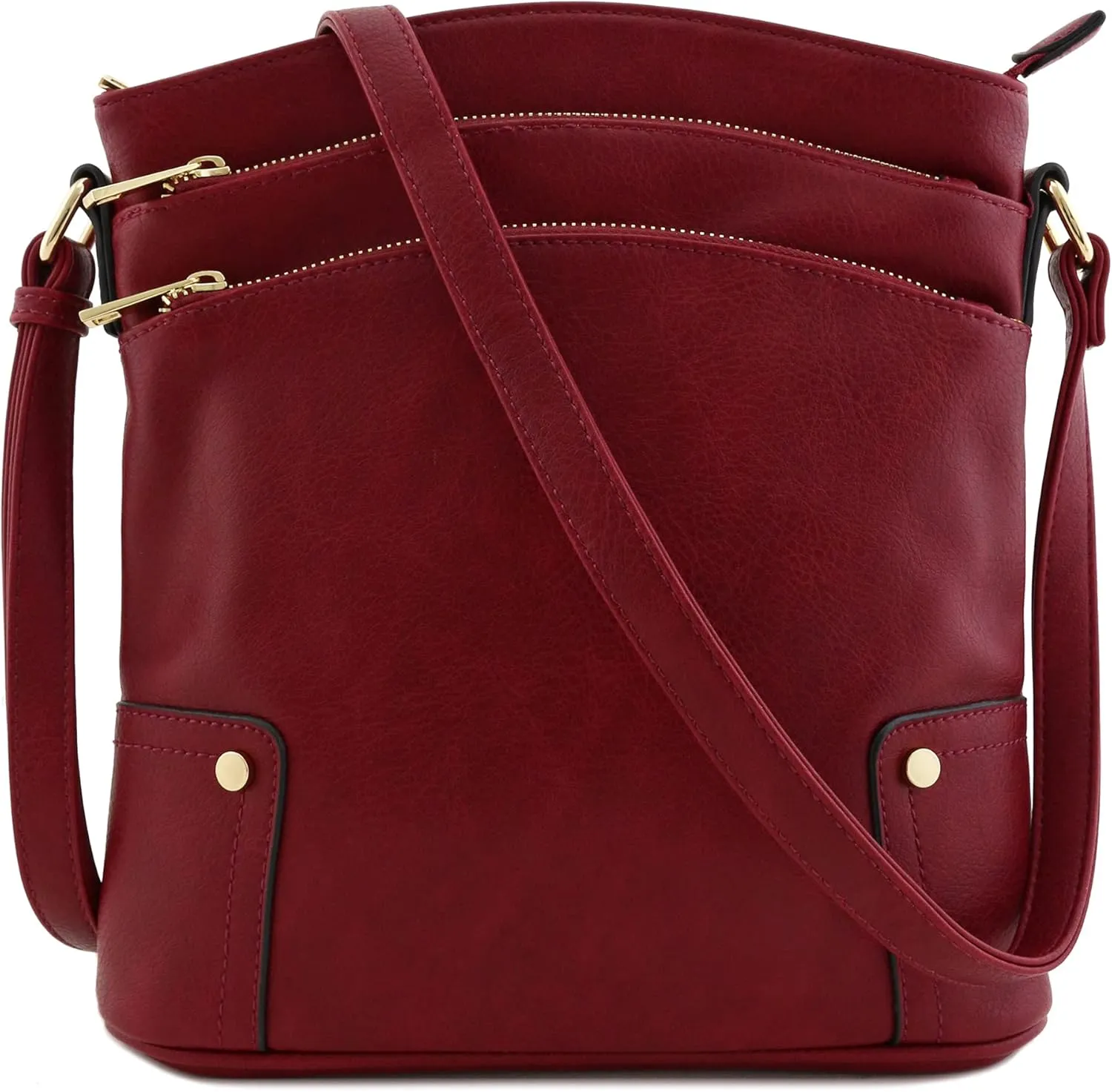 ALYSSA Triple Zip Pocket Large Crossbody Bag