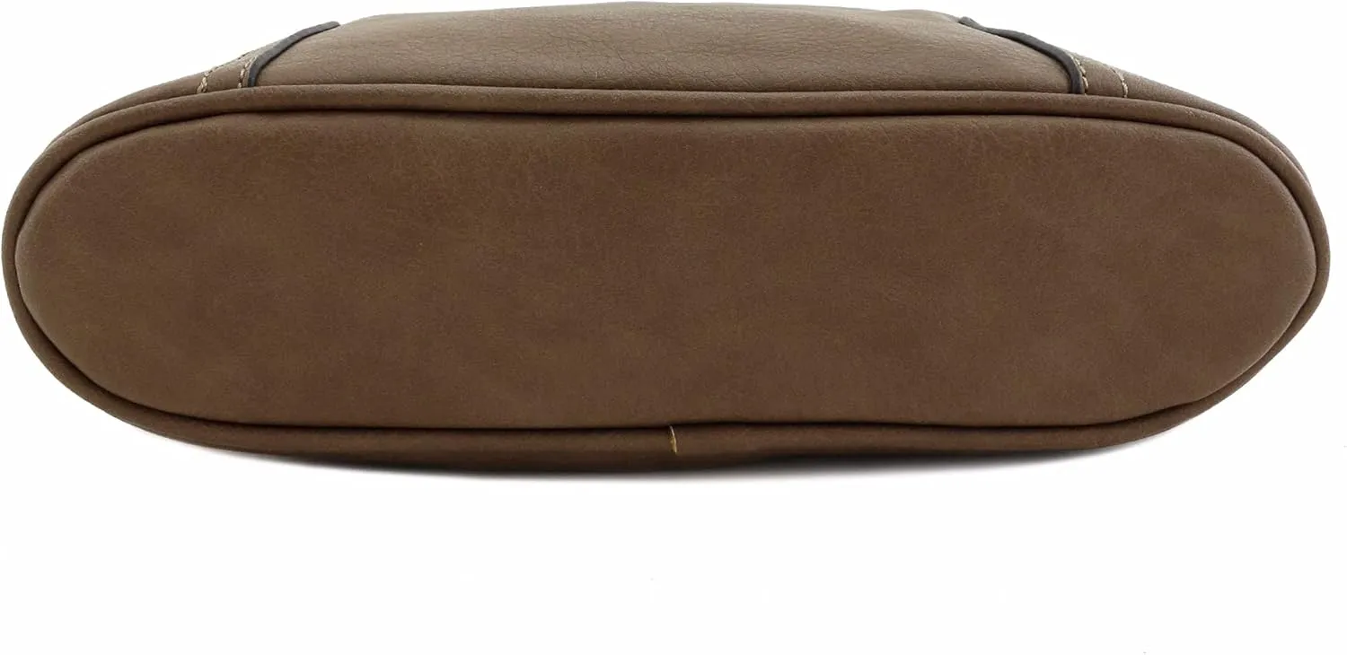 ALYSSA Triple Zip Pocket Large Crossbody Bag