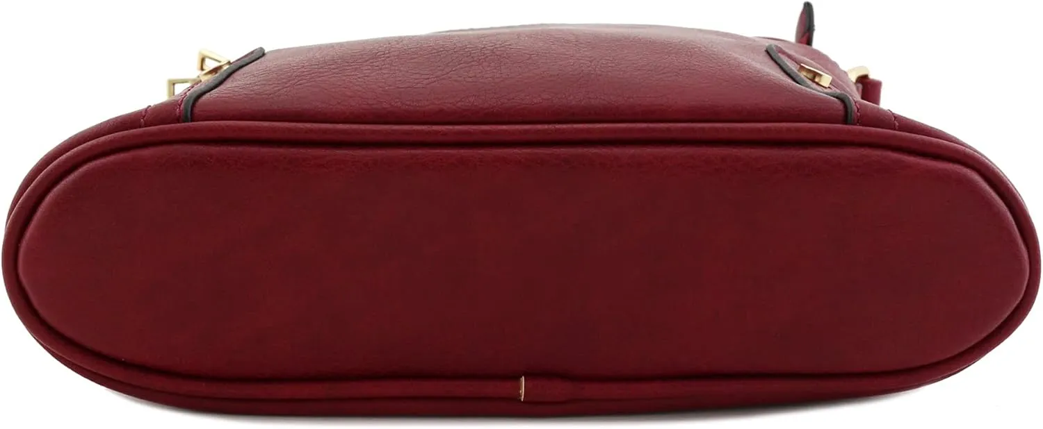 ALYSSA Triple Zip Pocket Large Crossbody Bag