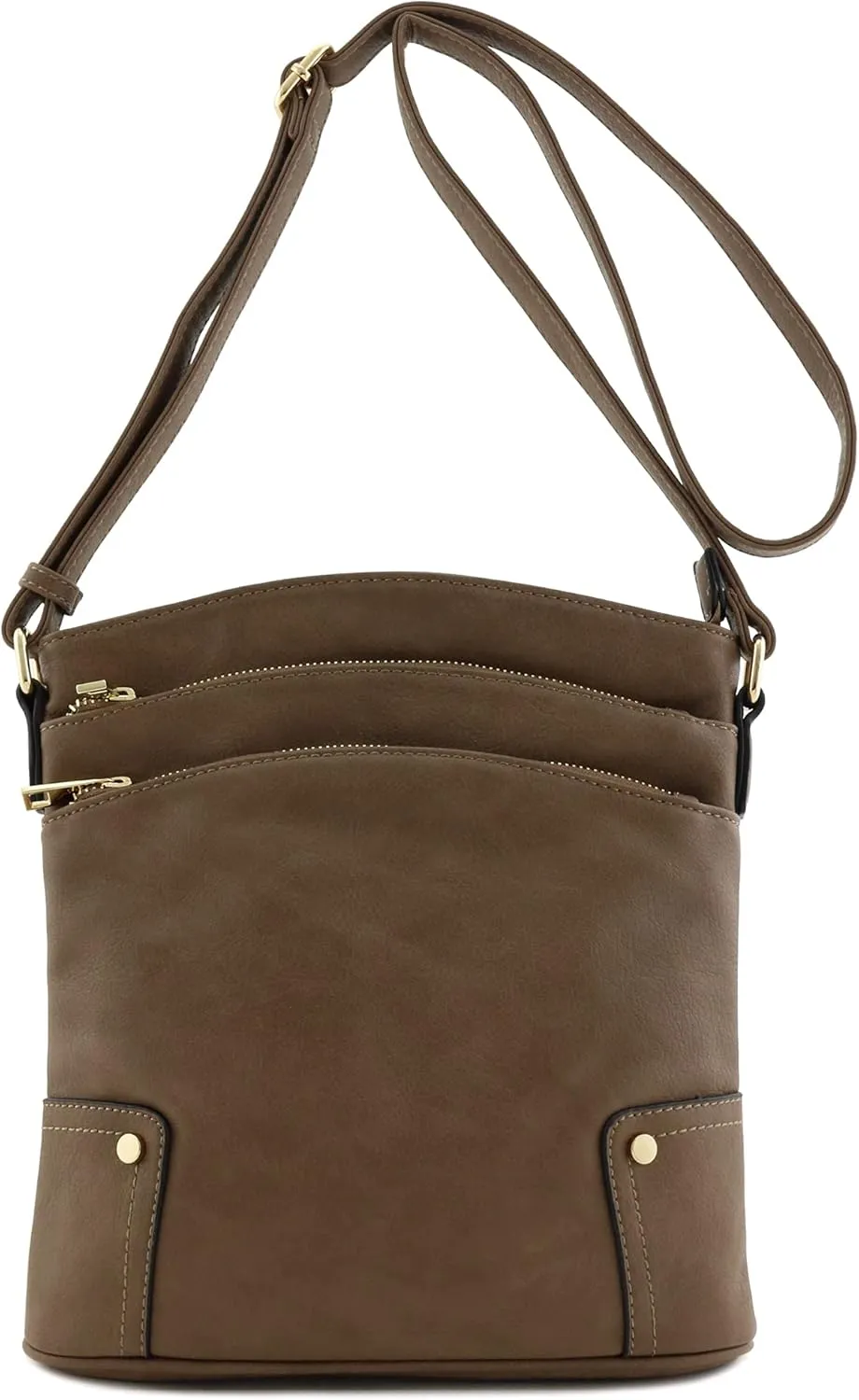 ALYSSA Triple Zip Pocket Large Crossbody Bag