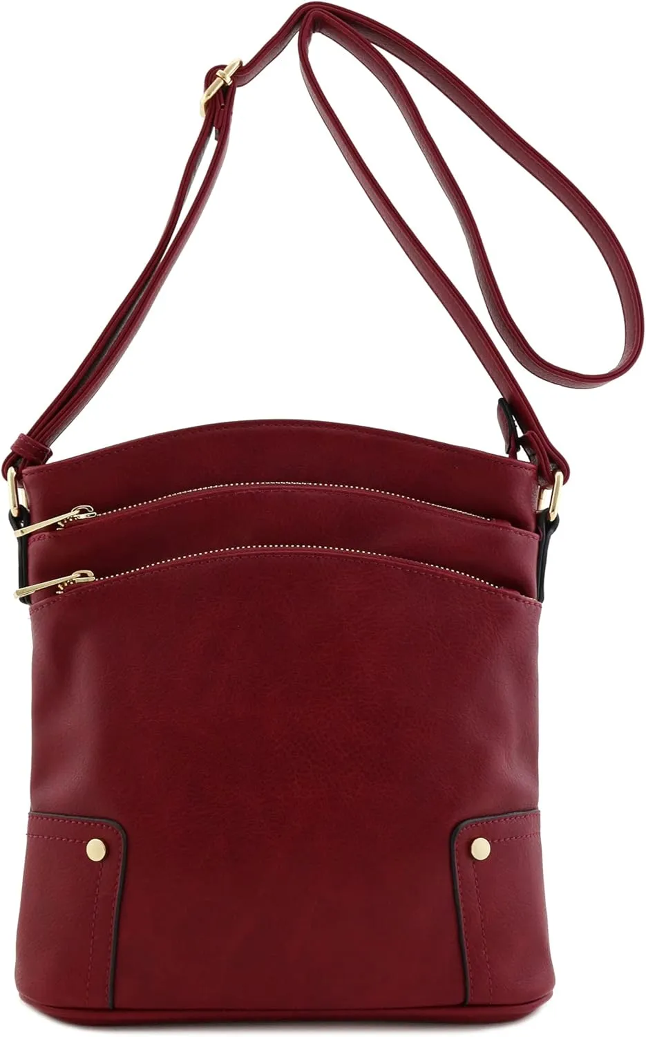 ALYSSA Triple Zip Pocket Large Crossbody Bag